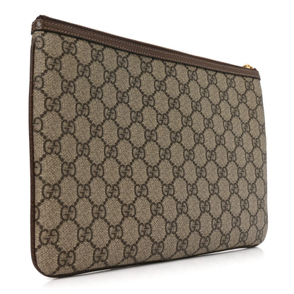 Gucci GG Supreme Monogram Large Ophidia Pouch Clutch Brown 3 of 11
