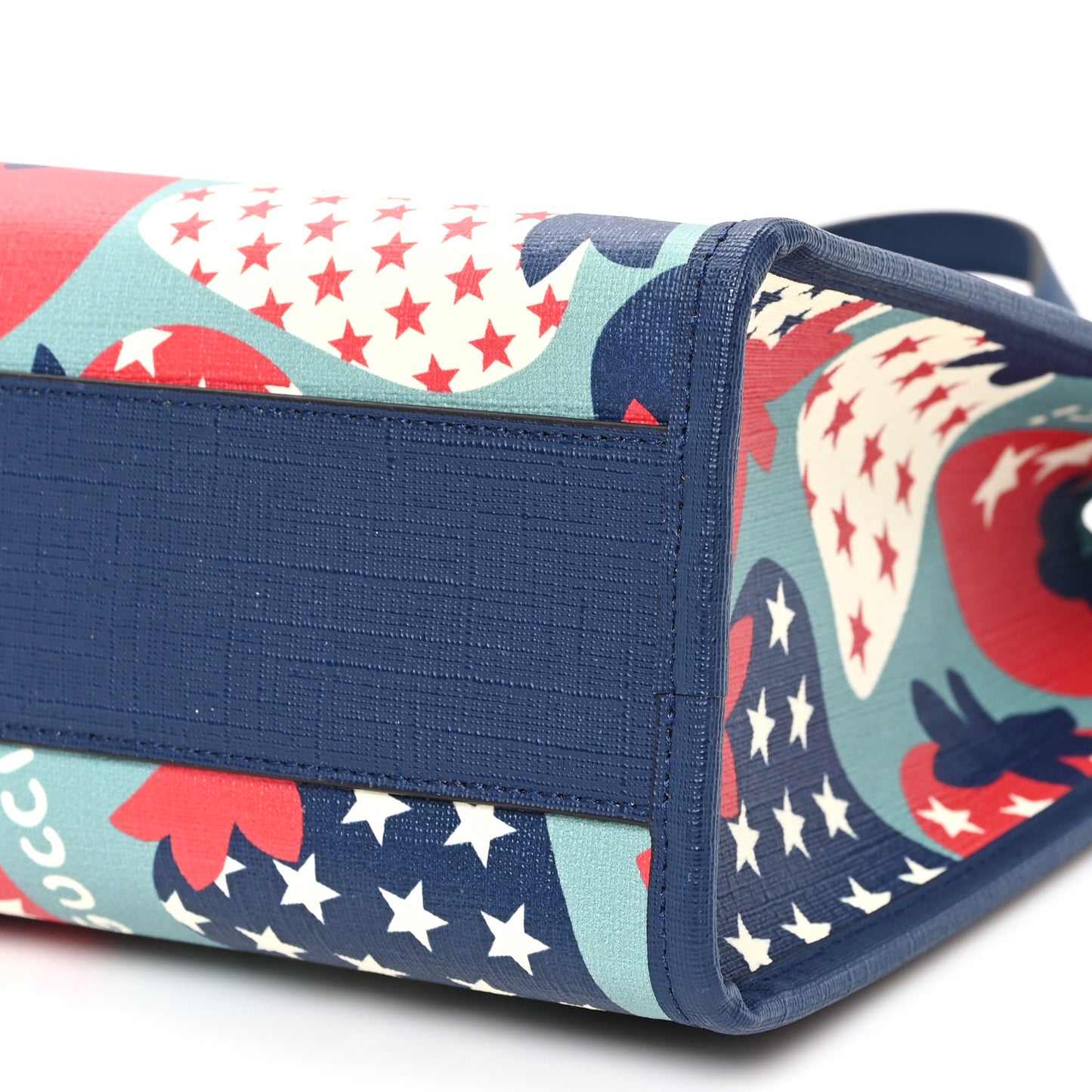 Coated Canvas Strawberry Stars Childrens Tote Red White Blue