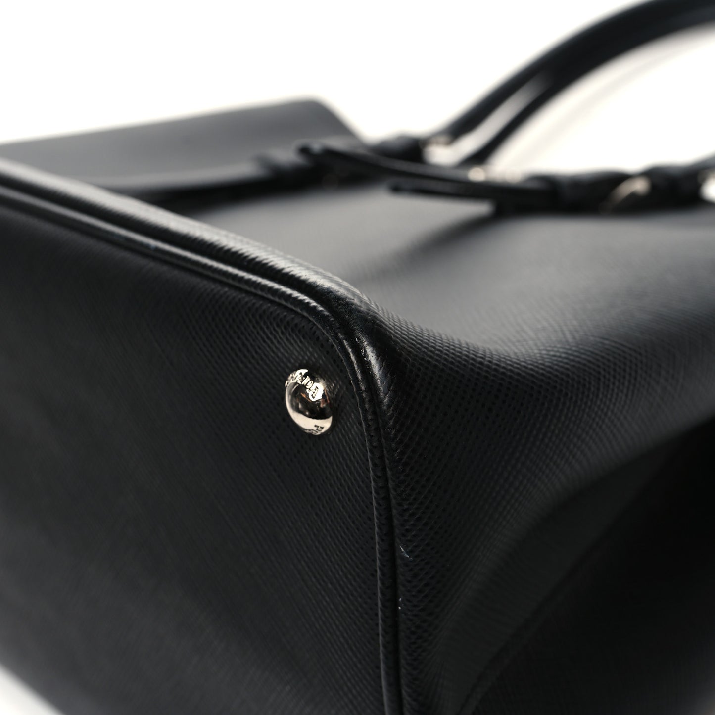 Saffiano Cuir Small Double Handle Tote Black