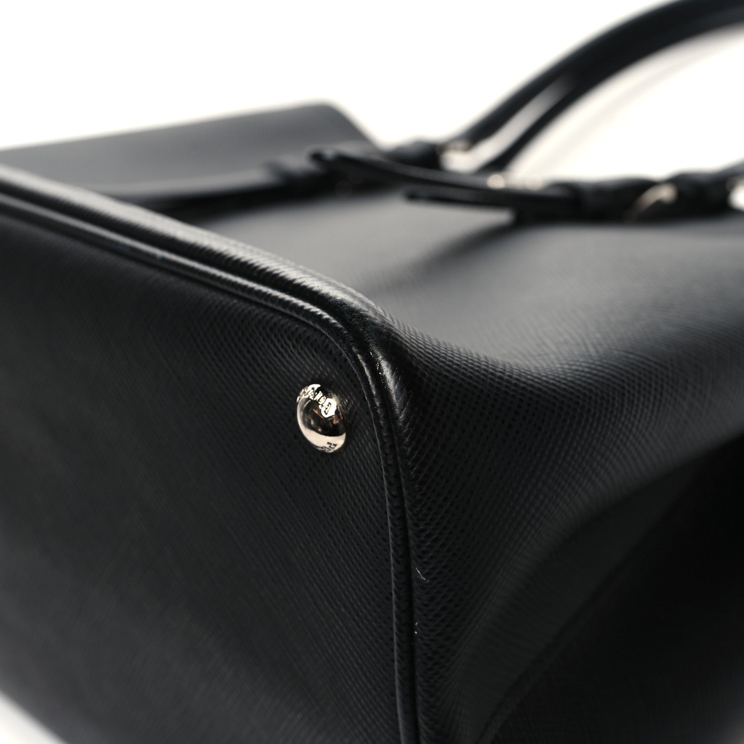 Prada Saffiano Cuir Small Double Handle Tote Black 10 of 12