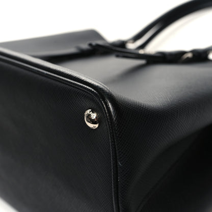 Prada Saffiano Cuir Small Double Handle Tote Black 10 of 12