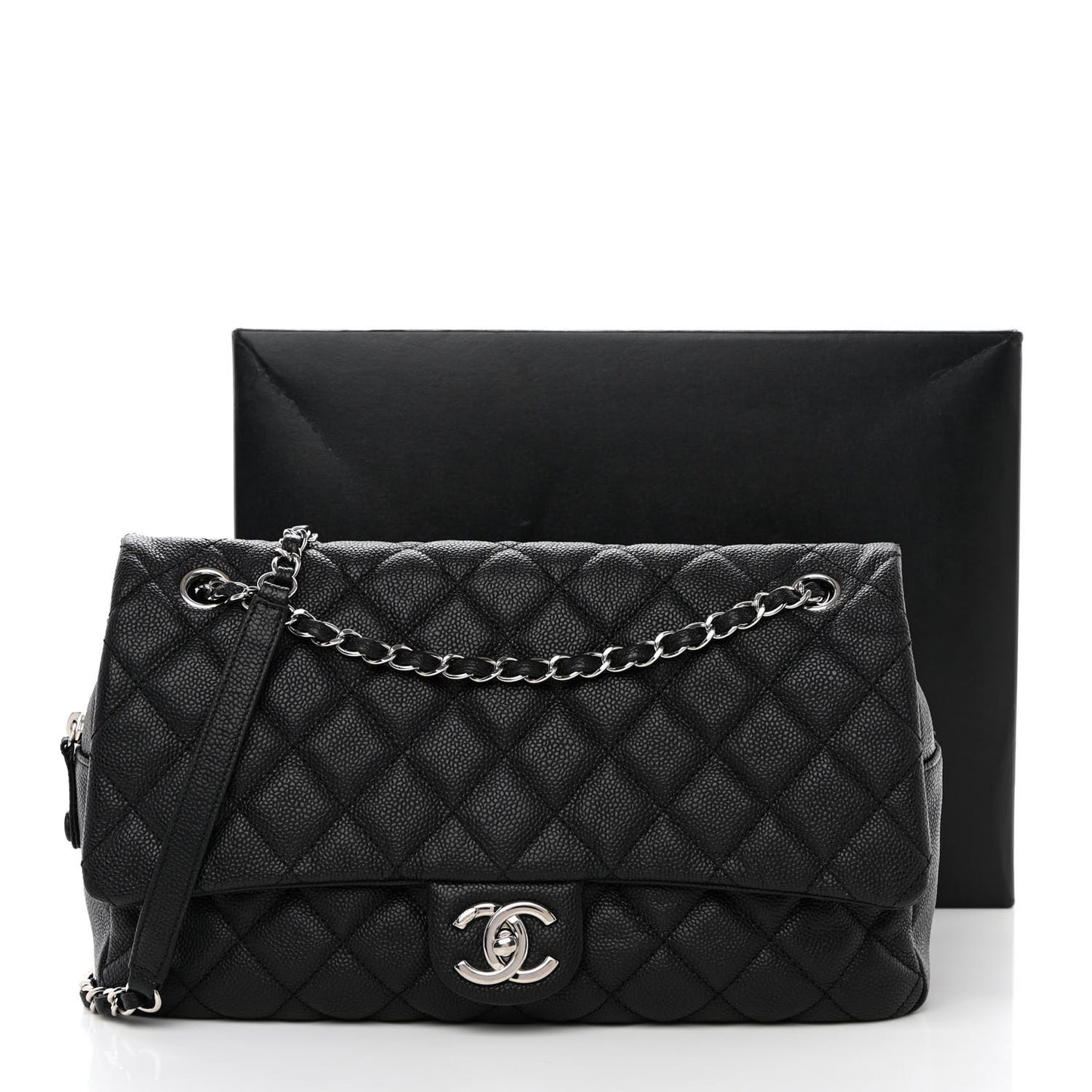 Caviar Quilted Jumbo Easy Flap Black