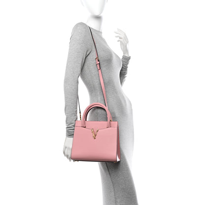 Versace Grainy Calfskin Virtus Top Handle Tote Pink 2 of 12