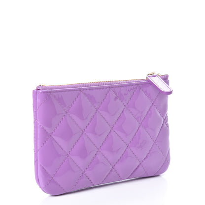 Chanel Patent Quilted Small Cosmetic Case Purple 3 of 7
