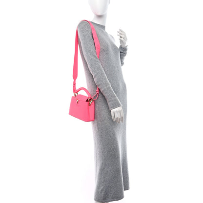 Louis Vuitton Taurillon Monogram Capucines Mini Fluo Pink 2 of 8
