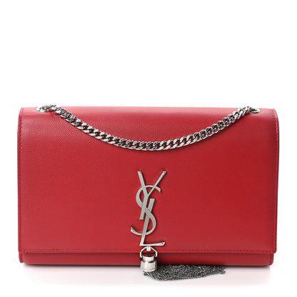 Saint Laurent Grain De Poudre Medium Classic Monogram Kate Tassel Satchel Rouge Eros 1 of 10