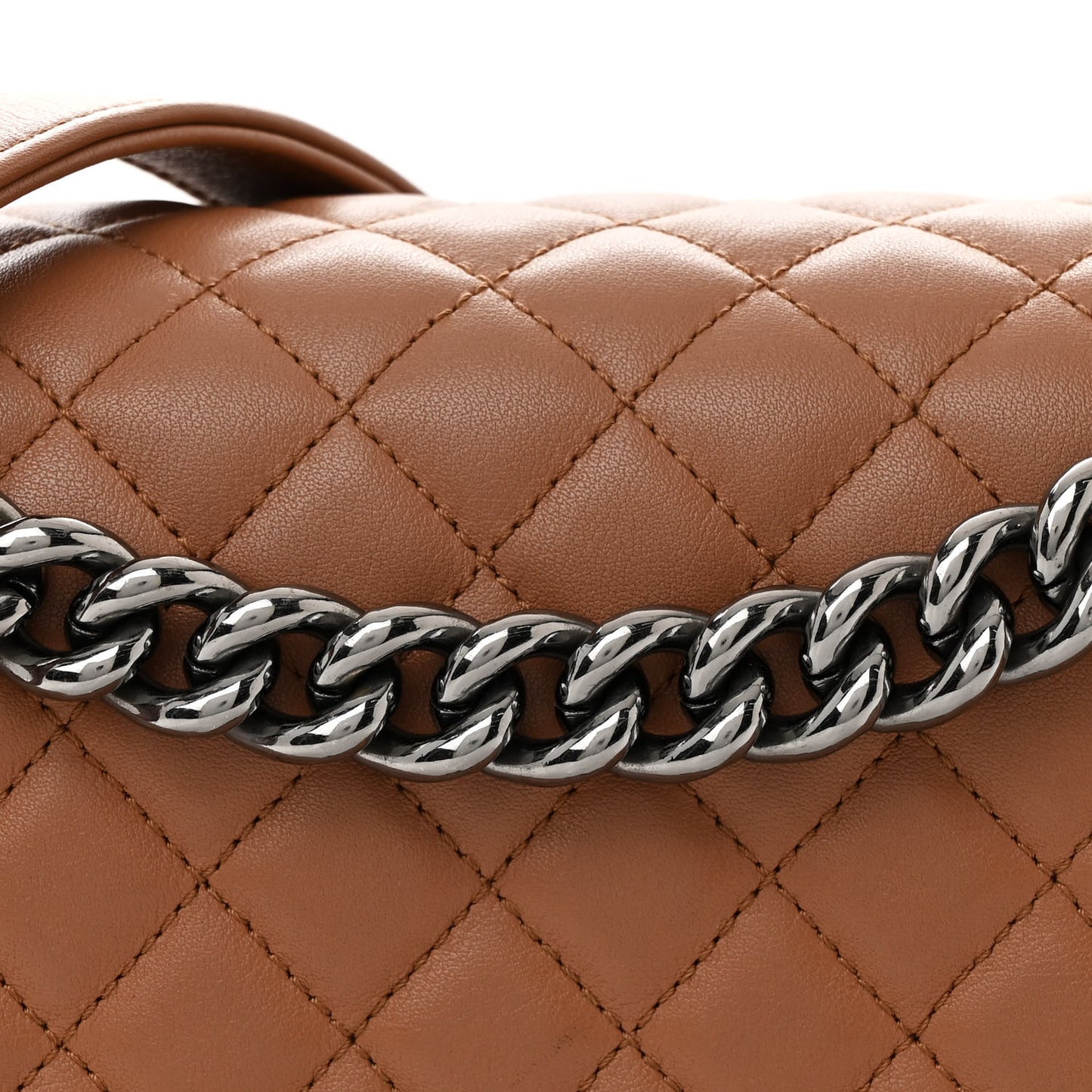 Calfskin Quilted New Medium Boy Flap Dark Beige