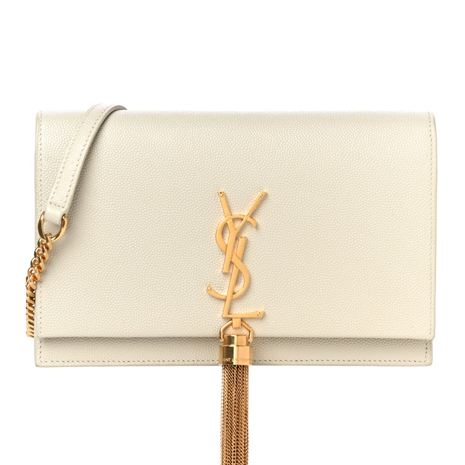 Saint Laurent Grain De Poudre Classic Monogram Kate Tassel Chain Wallet Crema Soft 8 of 11