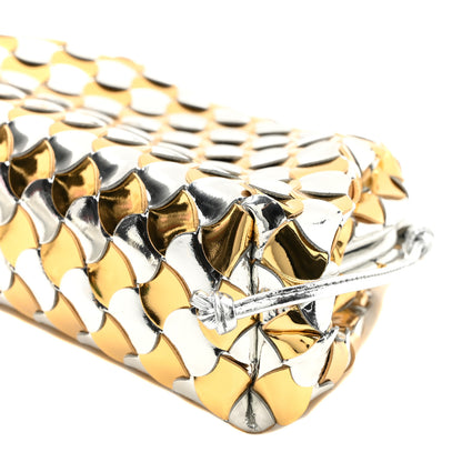 Bottega Veneta Metallic Lambskin Intrecciato The Mini Pouch Silver Gold 8 of 8
