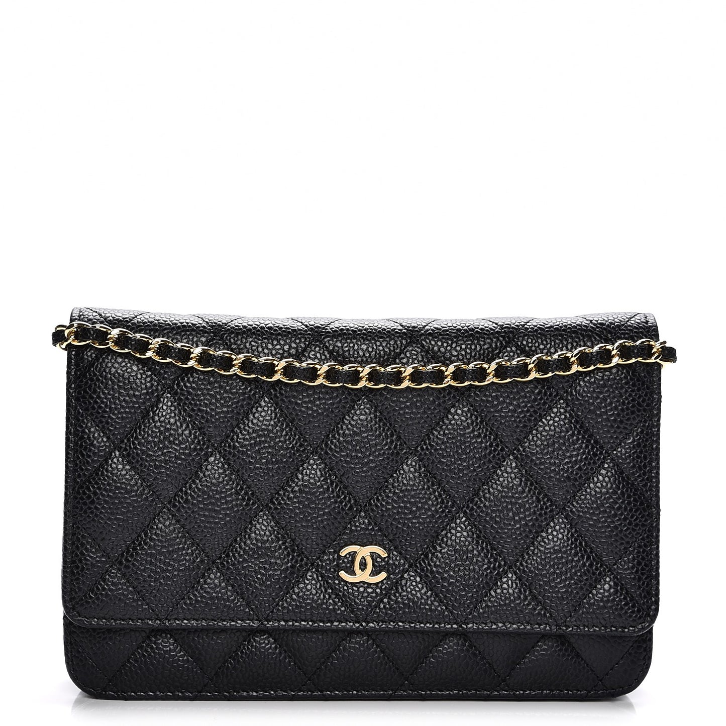Caviar Quilted Wallet On Chain WOC Black
