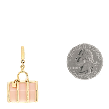 Louis Vuitton 18K Yellow Gold Rose Quartz Keepall Bag Charm Pendant 2 of 5