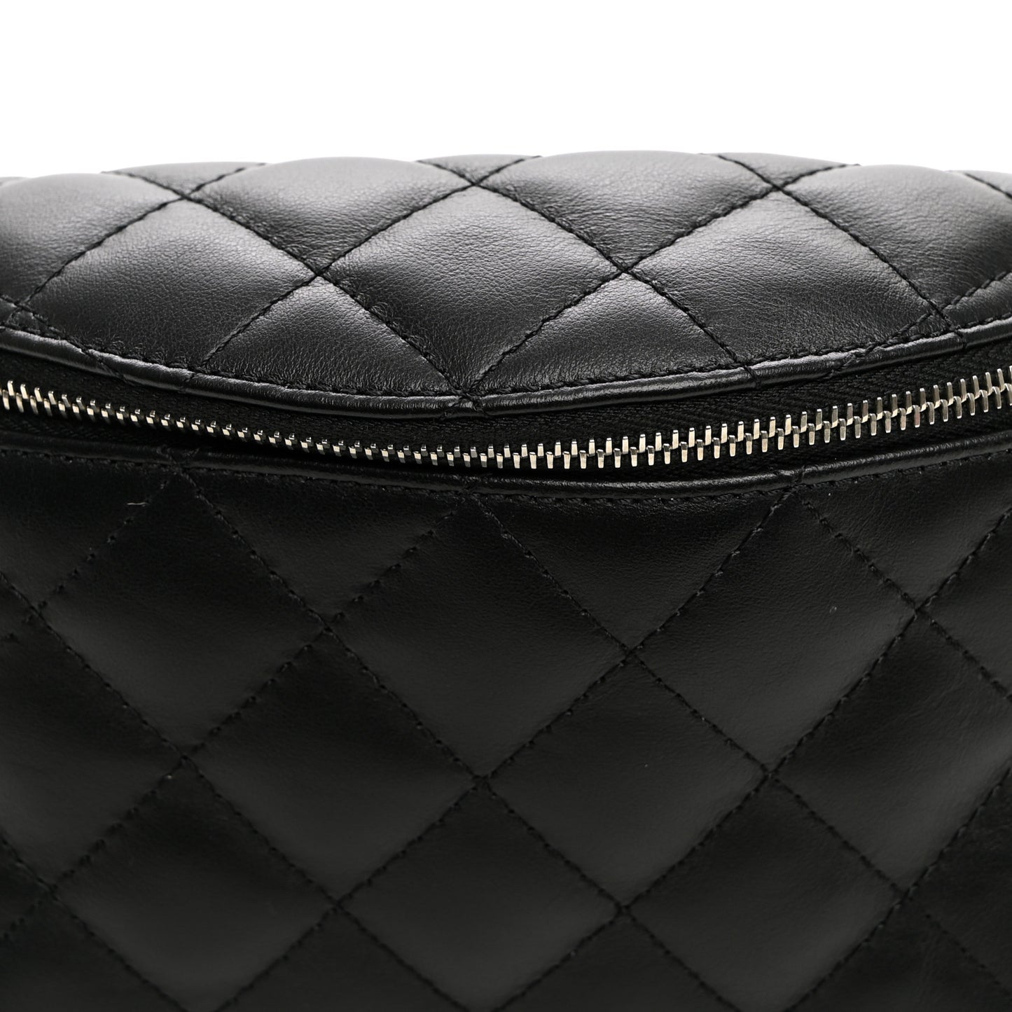 Calfskin Quilted Uniform Waist Belt Bag Black