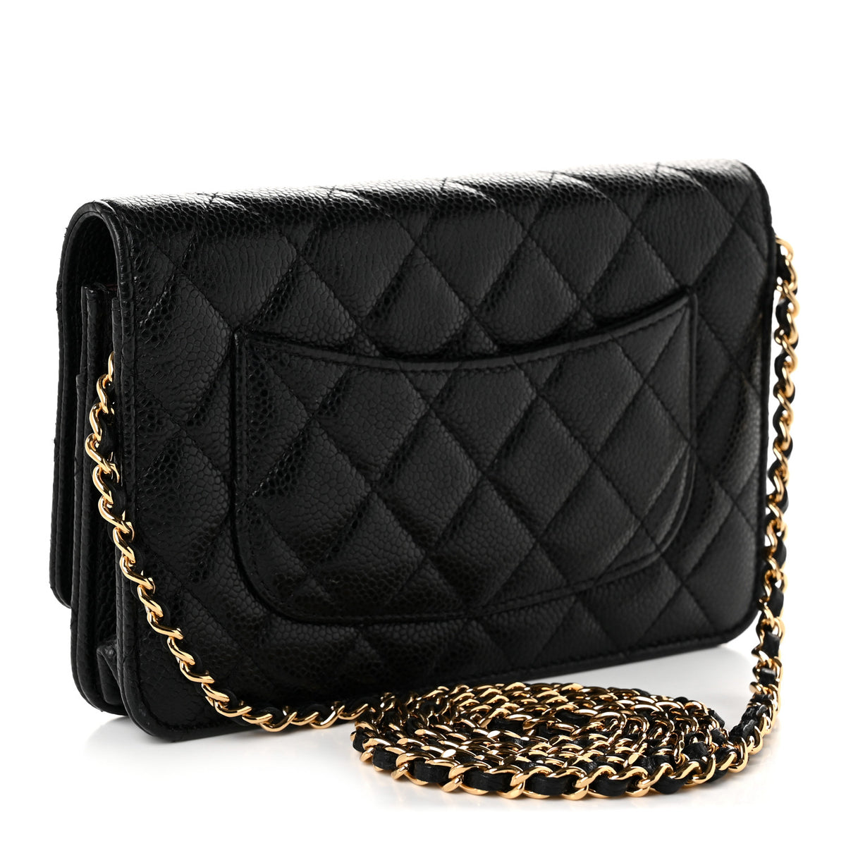 Caviar Quilted Wallet On Chain WOC Black
