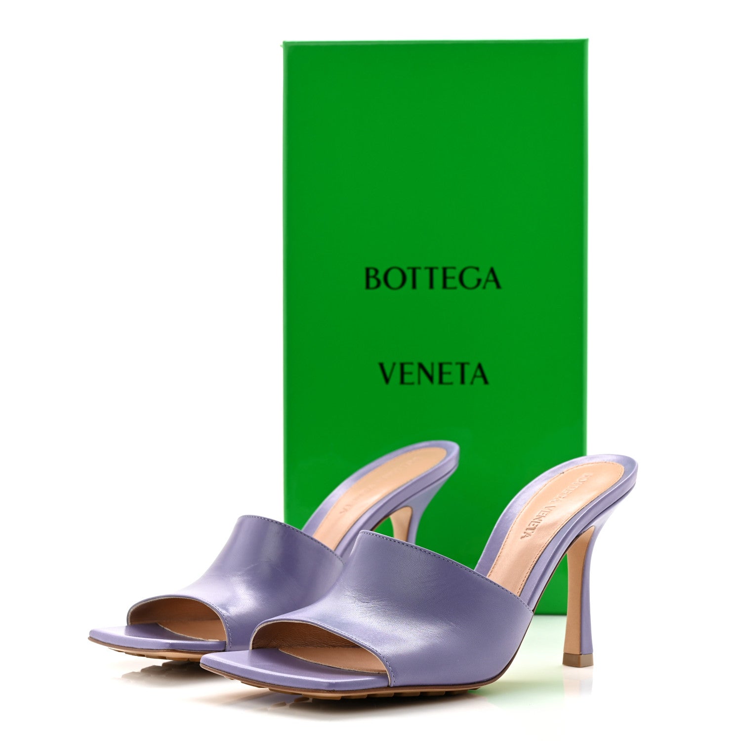 Bottega Veneta Lambskin Stretch Mule Sandals 37.5 Lavender 1847201
