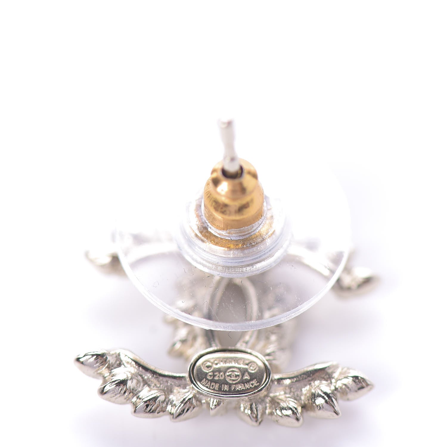 Chanel Strass Crystal Dazzling Wheat CC Earrings Gold 4 of 5