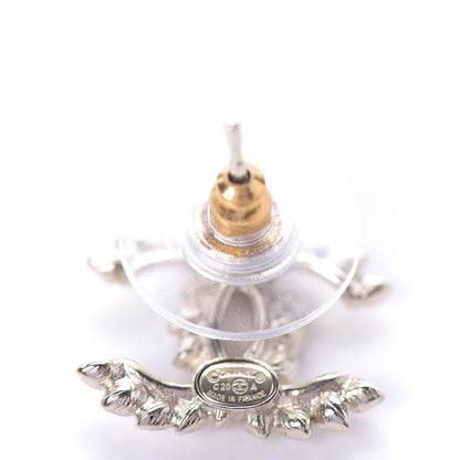 Chanel Strass Crystal Dazzling Wheat CC Earrings Gold 4 of 5