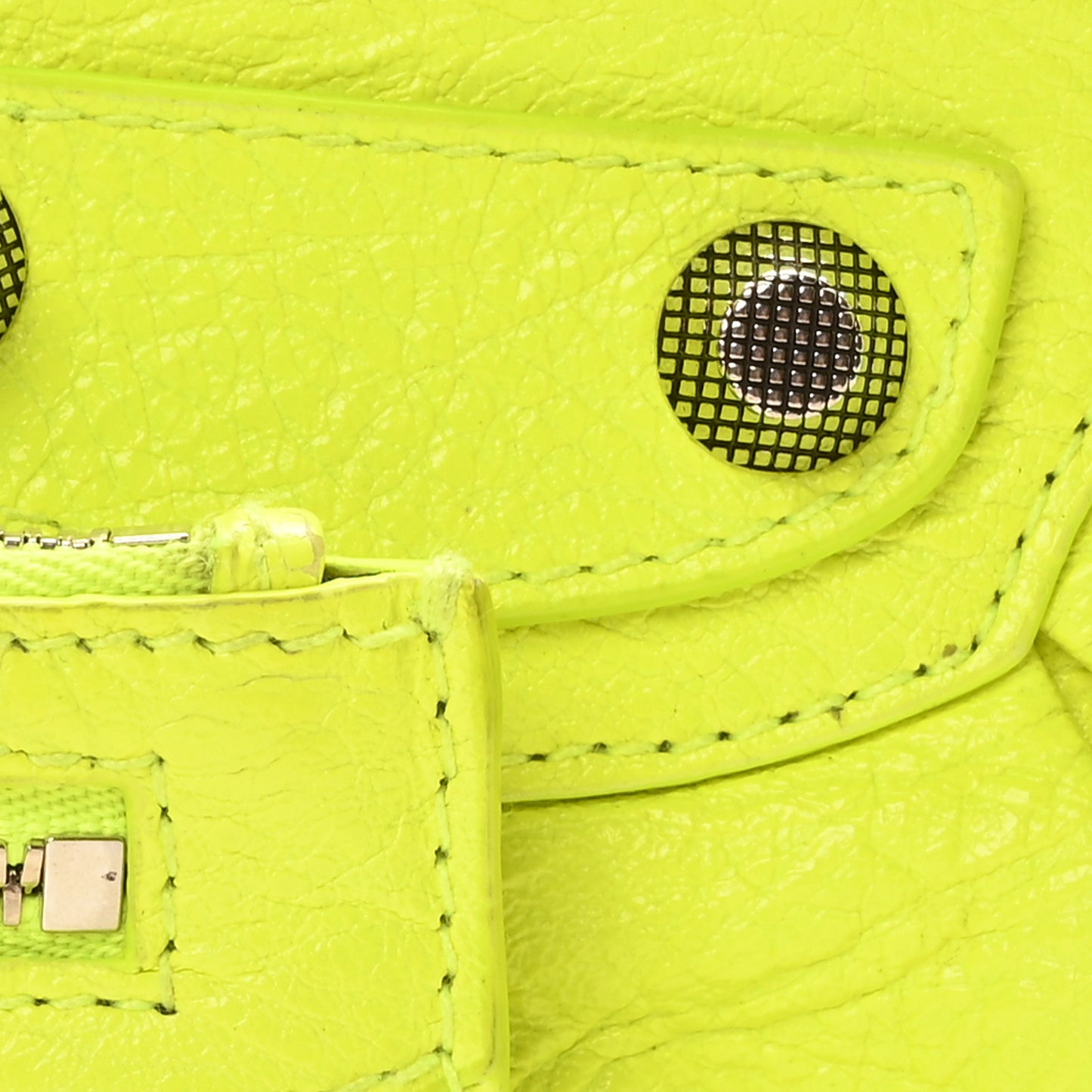 Agneau Arena Le Cagole Shoulder Bag XS Fluo Yellow