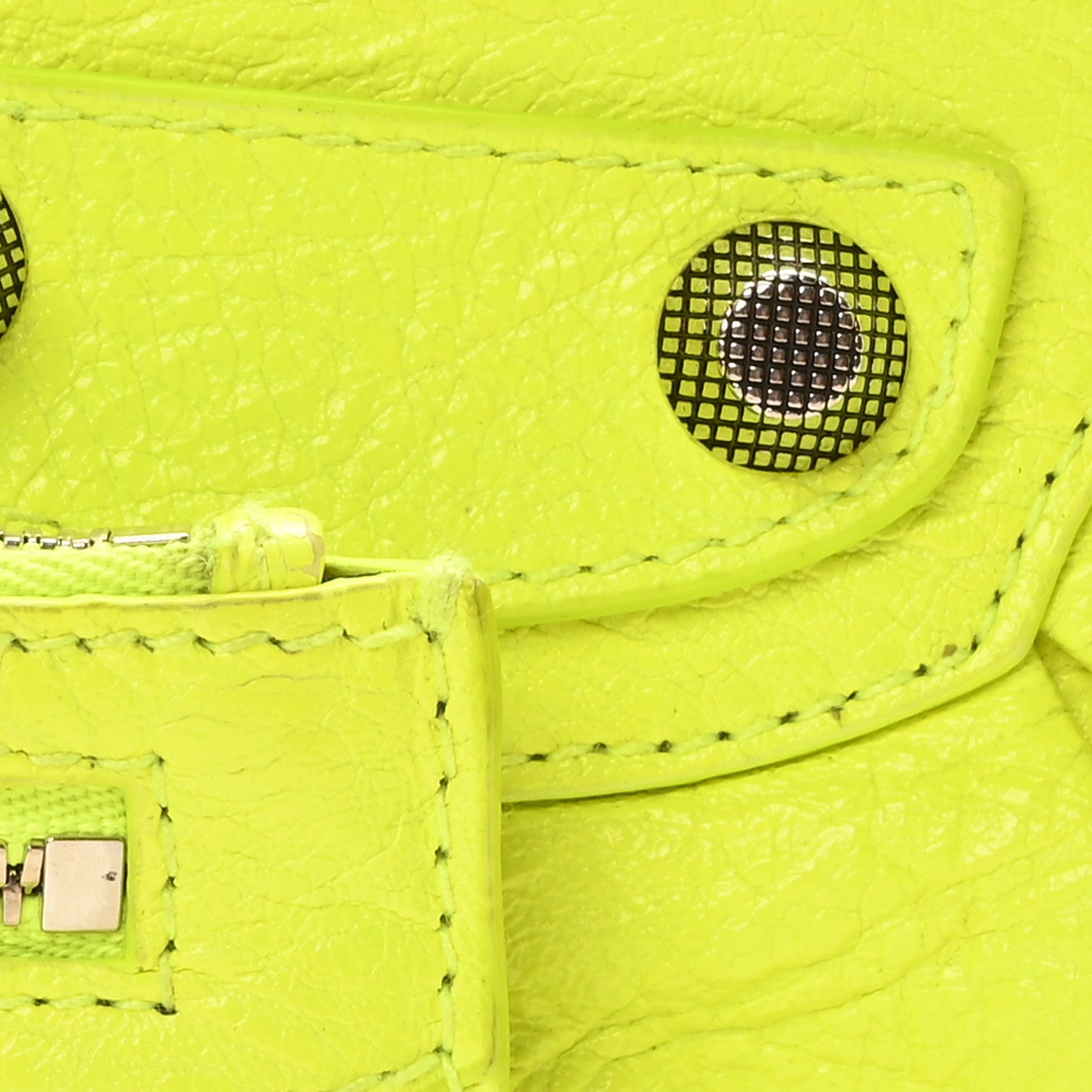 Balenciaga Agneau Arena Le Cagole Shoulder Bag XS Fluo Yellow 9 of 12