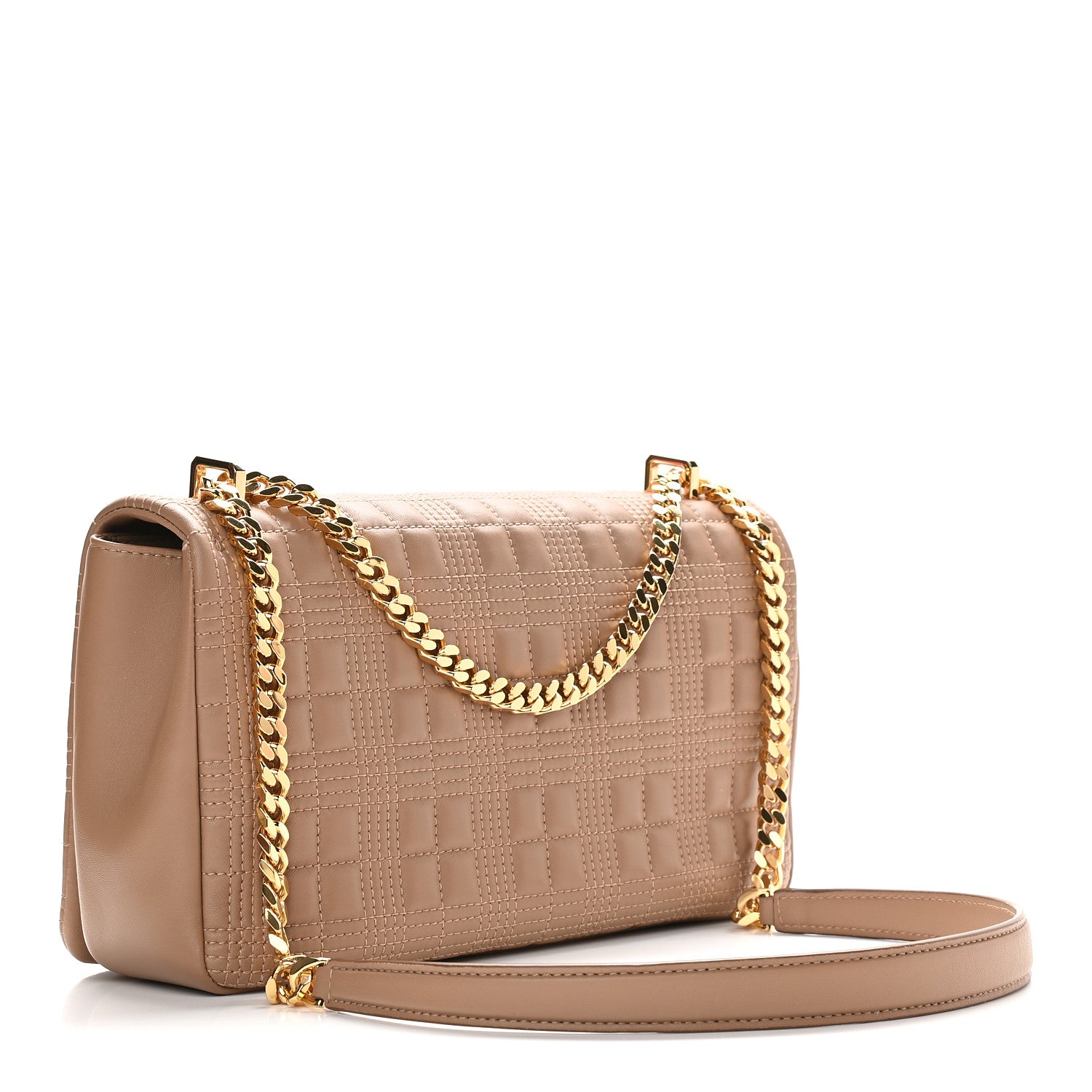 Burberry Lambskin Quilted Medium Lola Bag Camel 2 of 8