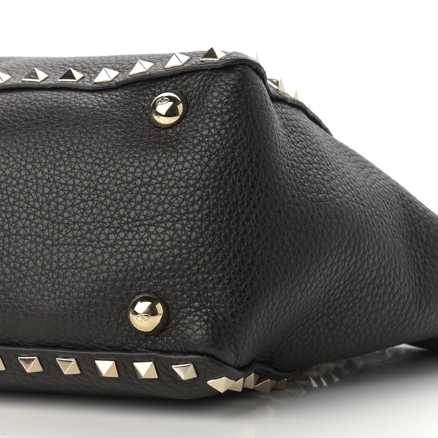 Valentino Garavani Grained Calfskin Small Rockstud Tote Black 9 of 9