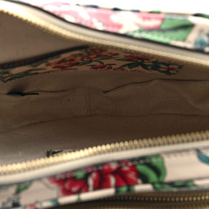 Gucci Calfskin Matelasse Diagonal Brit Roses Print Mini Interlocking G Heart Shoulder Bag  White Multicolor 5 of 9