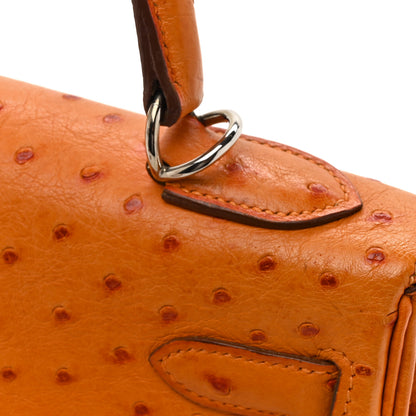 Hermes Ostrich Kelly Retourne 32 Orange 18 of 20