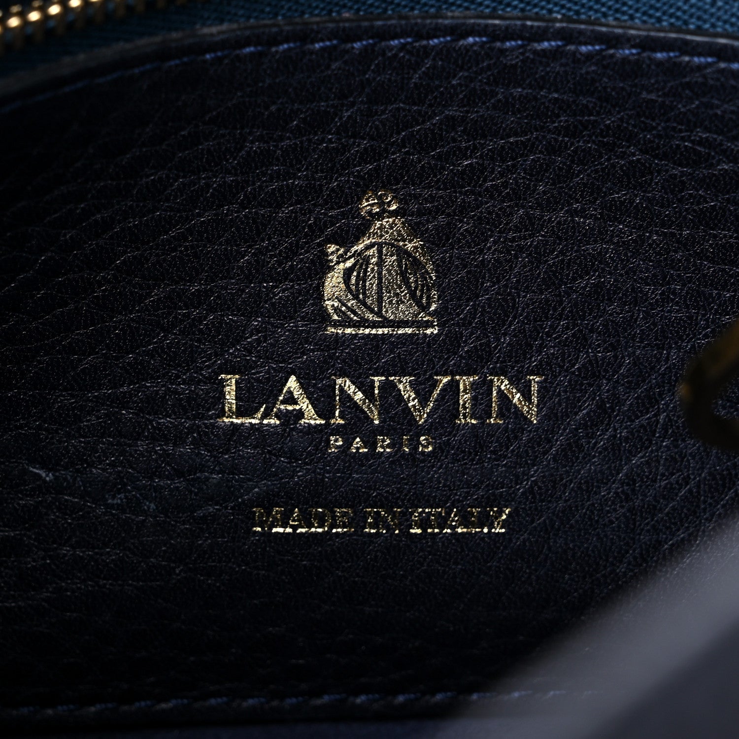 Lanvin Grained Calfskin Box Messenger Bag Navy 6 of 18