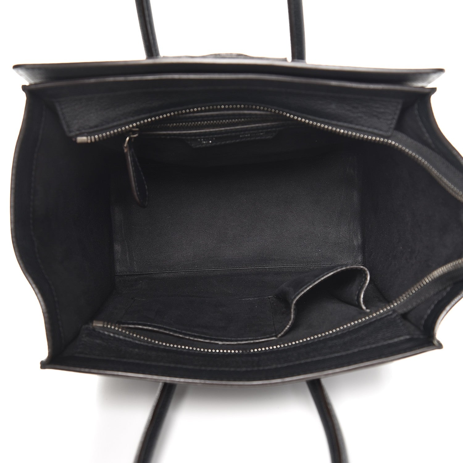 Celine Drummed Calfskin Micro Luggage Black 5 of 9