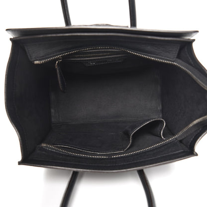 Celine Drummed Calfskin Micro Luggage Black 5 of 9