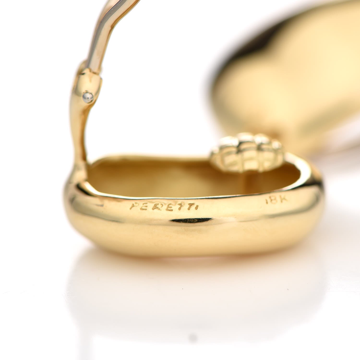 Tiffany 18K Yellow Gold 20mm Elsa Peretti Bean Design Clip-On Earrings 3 of 4