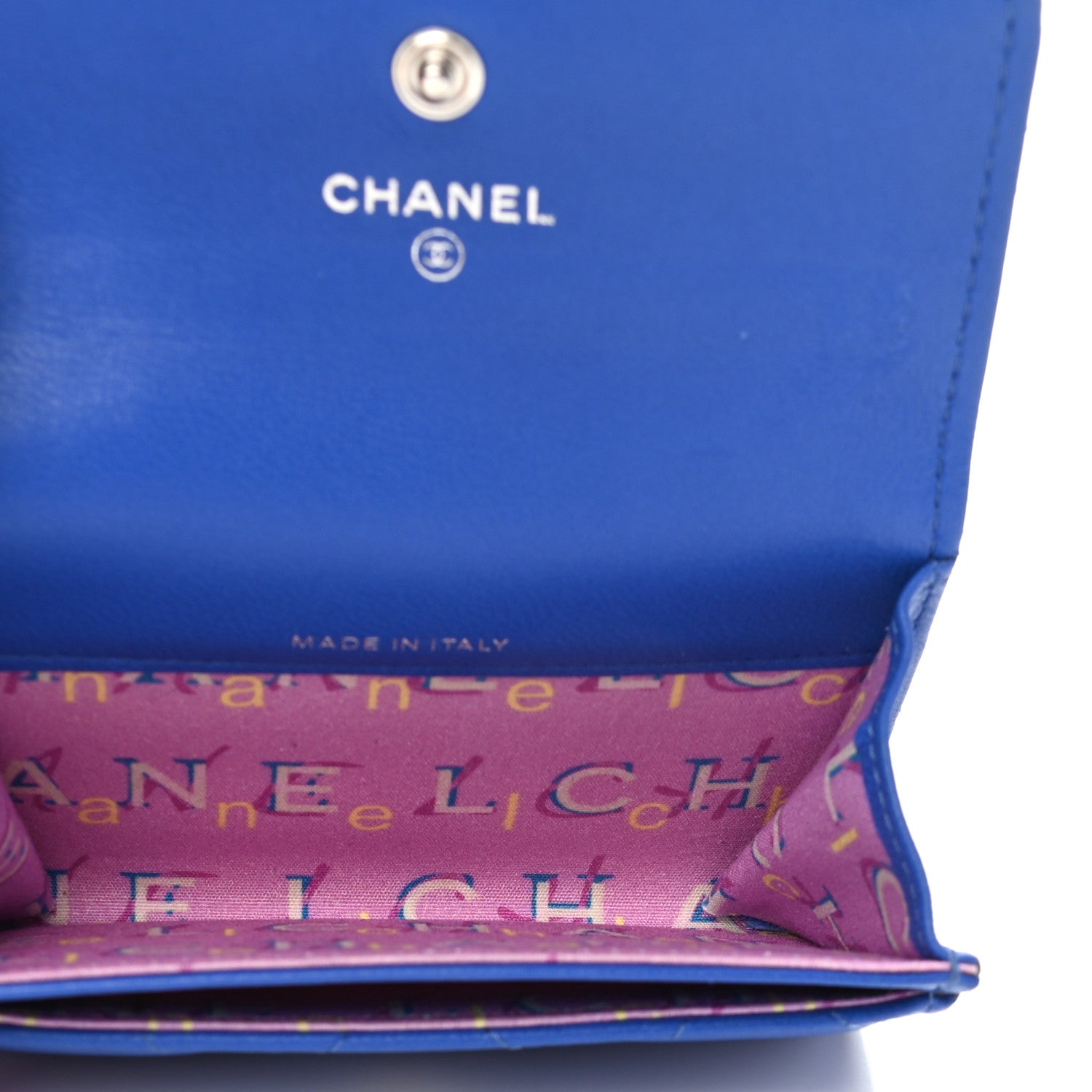 Chanel Lambskin Quilted Flap Card Holder Blue 6 of 11