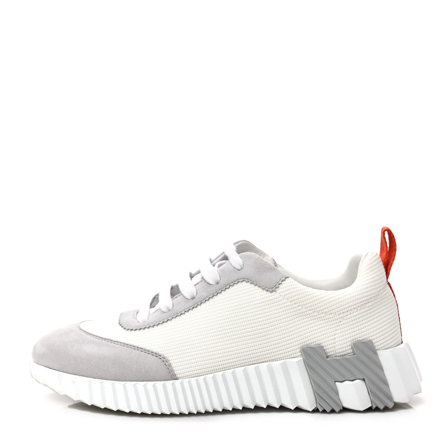 Hermes Technical Canvas Suede Goatskin Bouncing Sneakers 36 White Multicolor 1 of 8