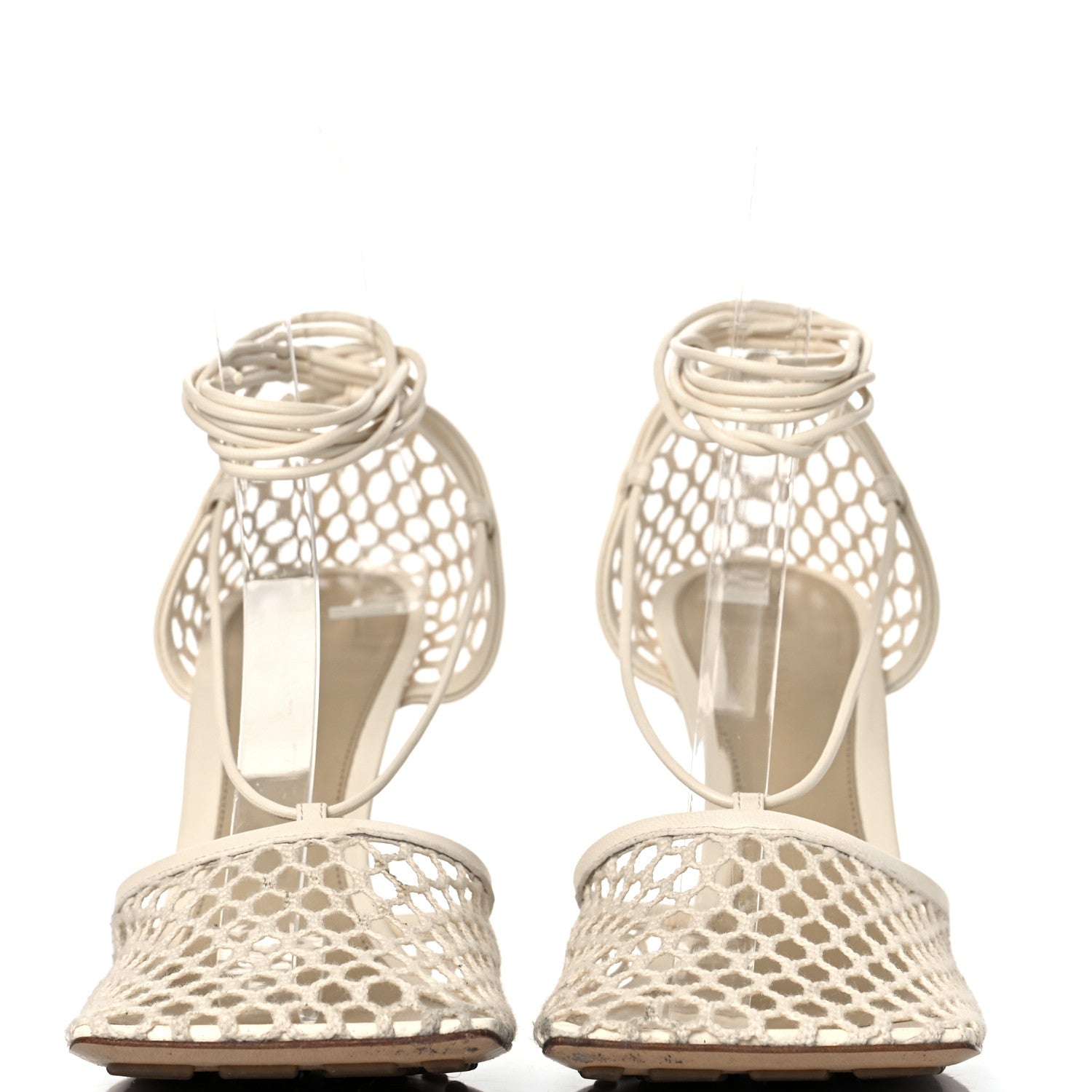 Bottega Veneta Mesh Nappa Stretch Ankle Tie Sandals 39 Toile 2 of 7