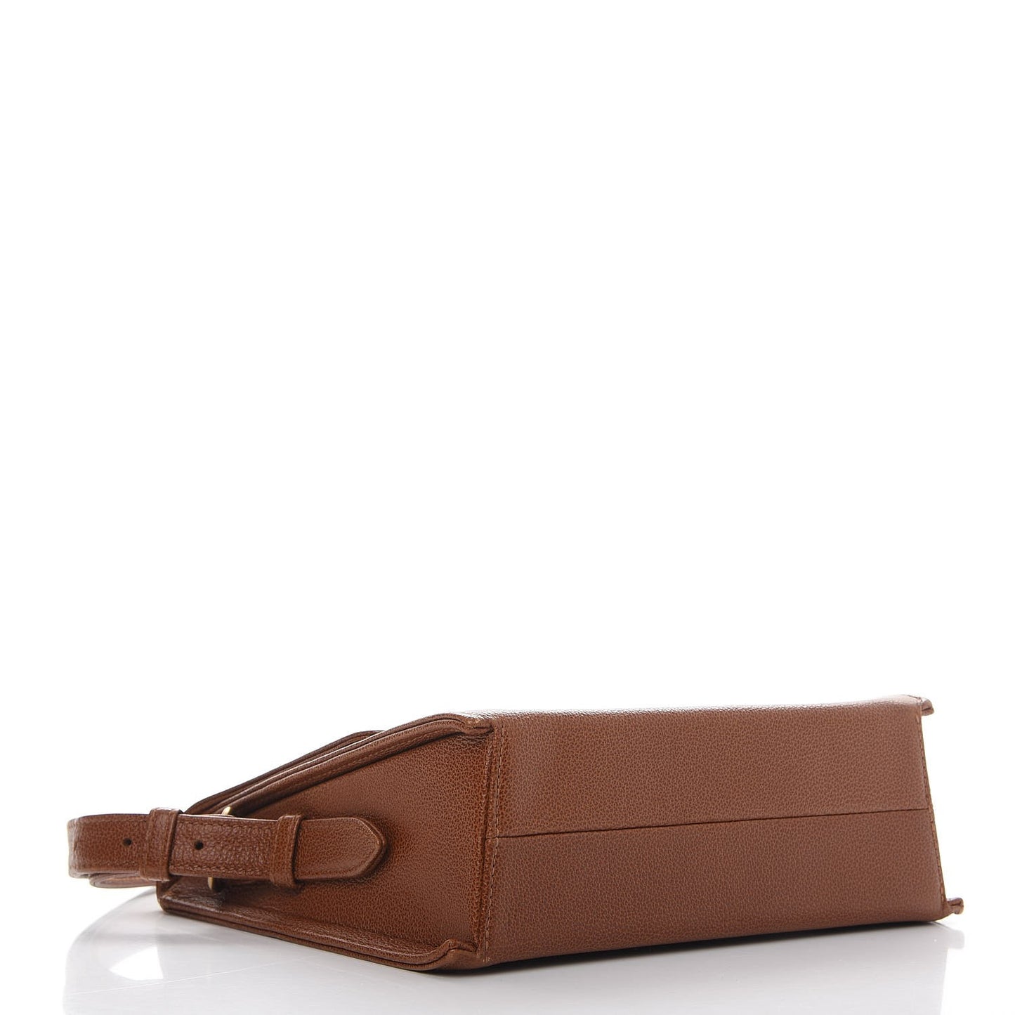 Grained Calfskin Shoulder Bag Brown