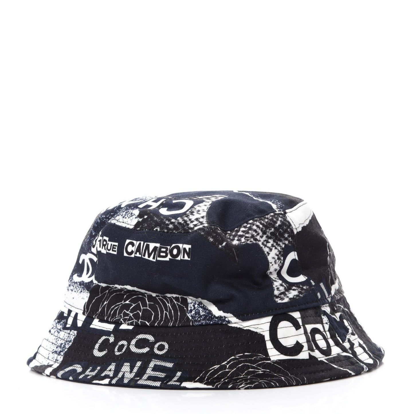 Cotton Coco Print Bucket Hat M Navy Black White