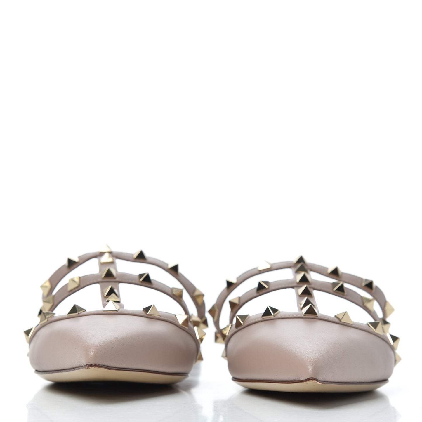 Nappa Rockstud Flat Cage Mules 39 Poudre