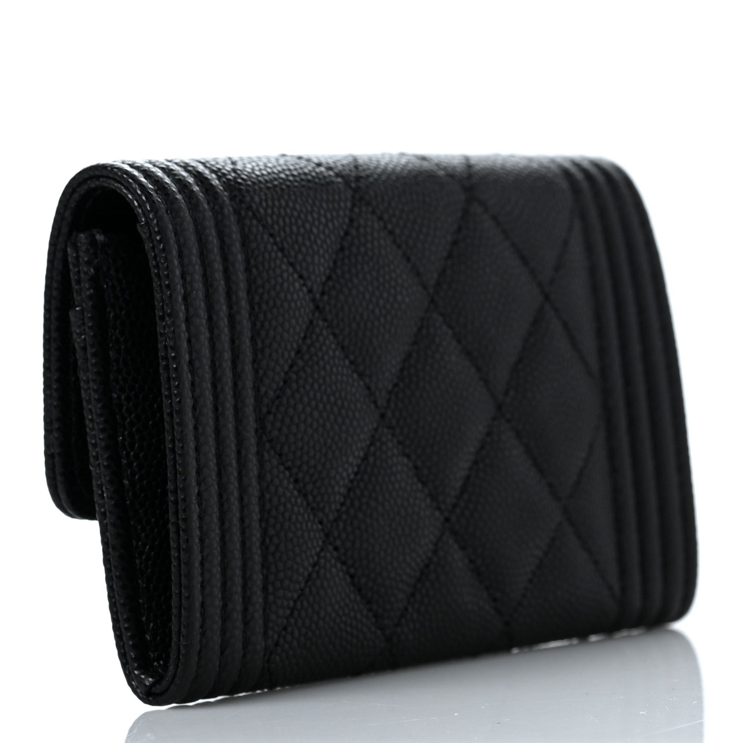 Chanel Caviar Quilted Boy Flap Card Holder Black 3 of 8