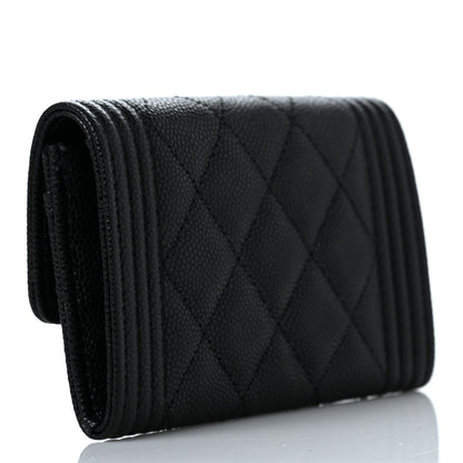 Chanel Caviar Quilted Boy Flap Card Holder Black 3 of 8