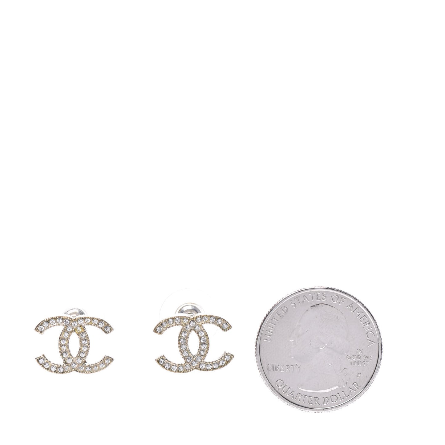 Crystal CC Earrings Gold