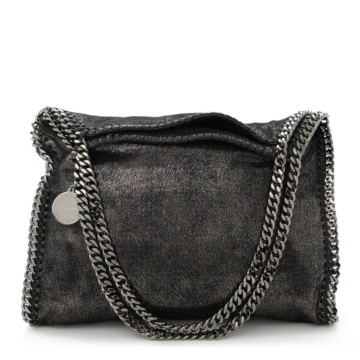 Stella McCartney Chamois Shiny Dotted Small Falabella Tote Ruthenium 1 of 10