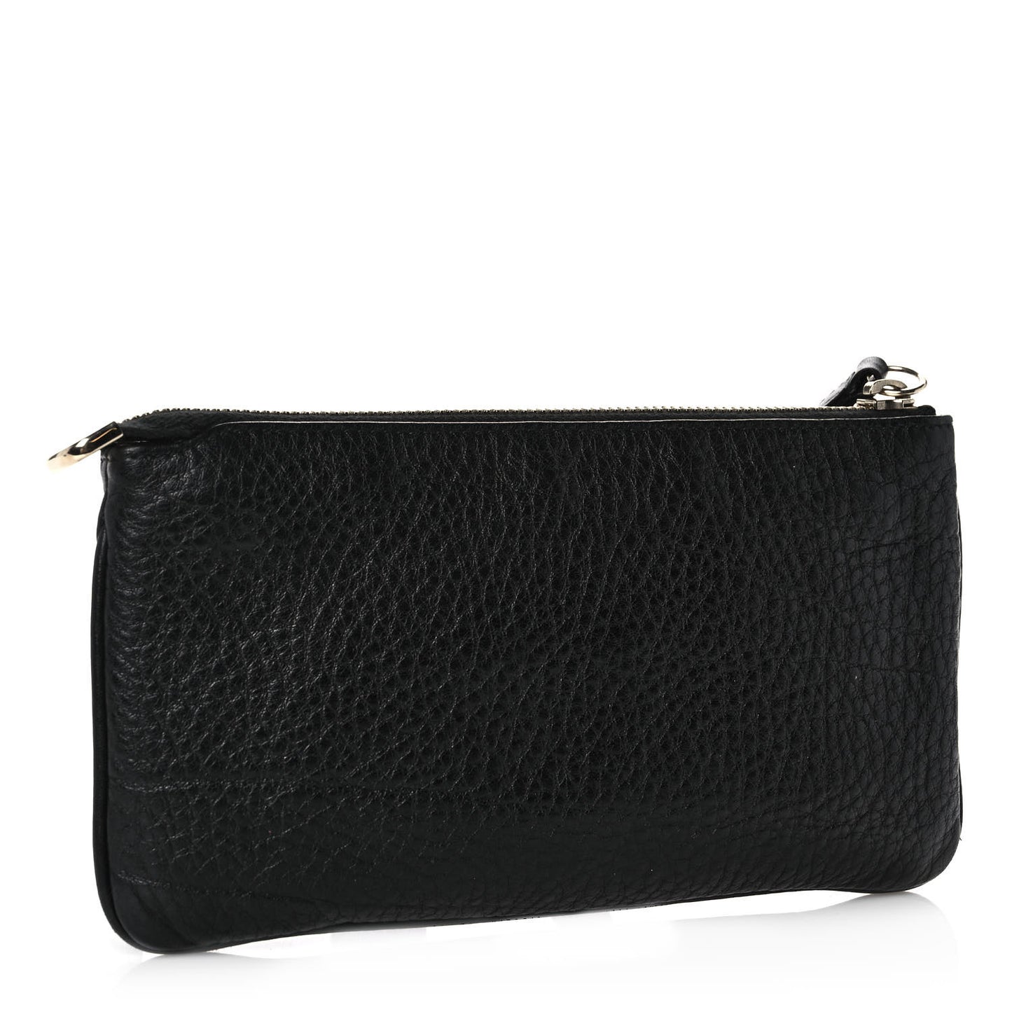 Pebbled Calfskin Soho Wristlet Black