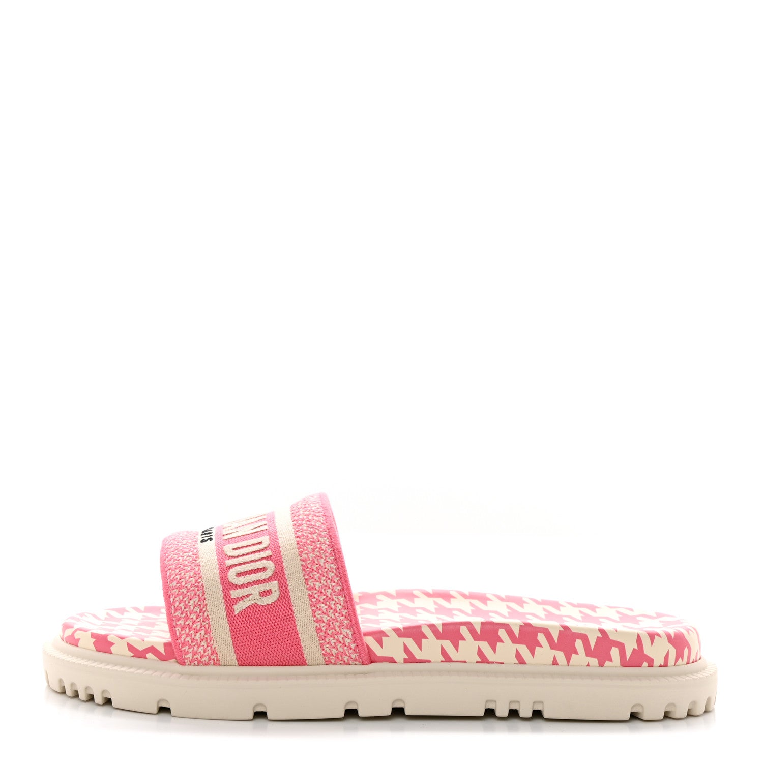 Christian Dior Micro PDP Cotton Houndstooth Embroidered Dway 10mm Slide Sandals 40.5 Peony 1 of 8