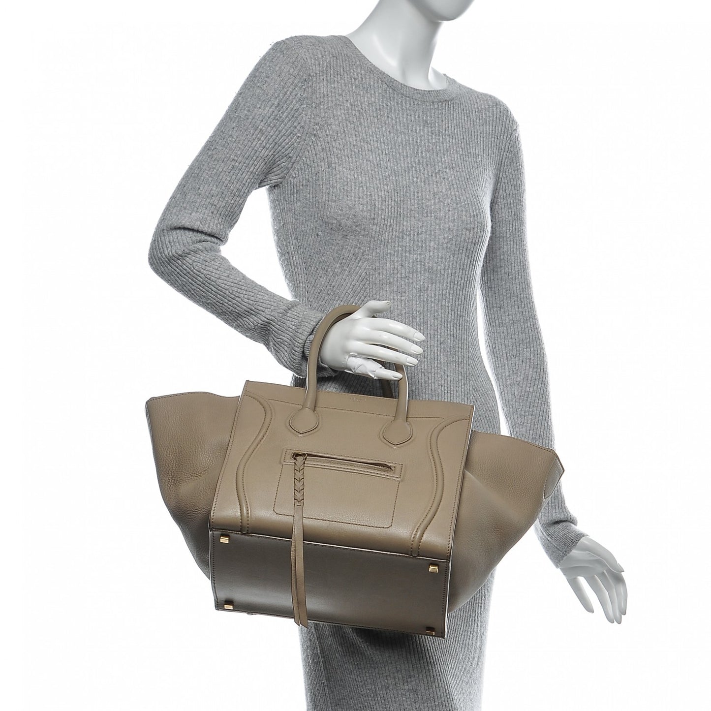 Supple Calfskin Medium Phantom Luggage Beige