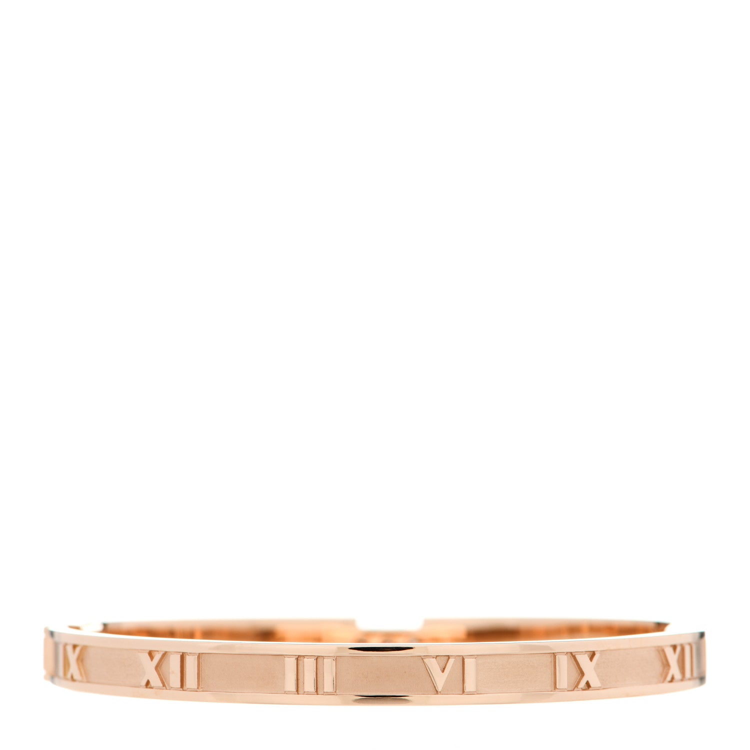 Tiffany 18K Rose Gold Diamond Atlas Closed Hinged Bangle Bracelet 2 of 5