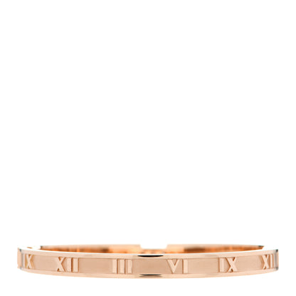 Tiffany 18K Rose Gold Diamond Atlas Closed Hinged Bangle Bracelet 2 of 5