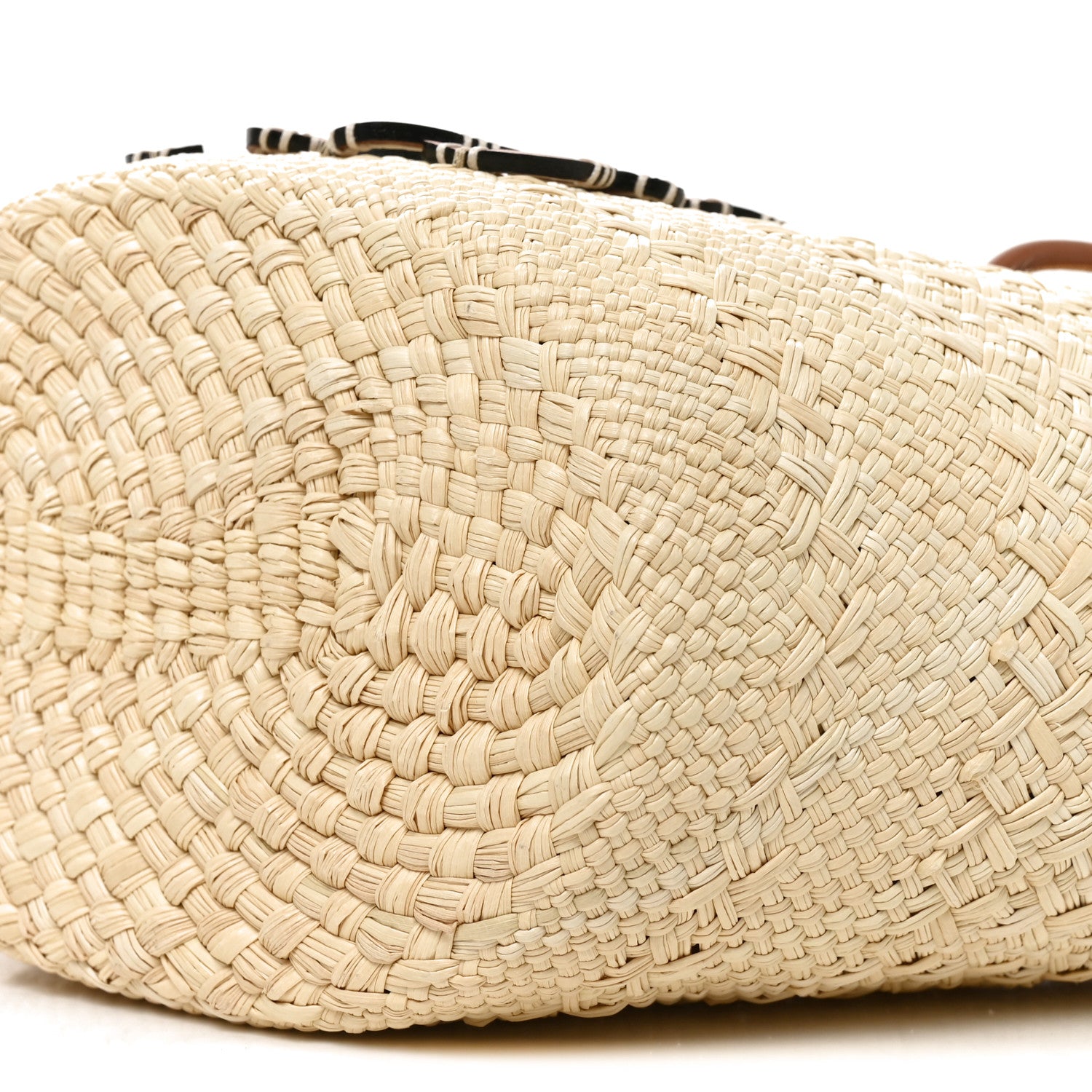 Loewe Calfskin Raffia Small Anagram Basket Tote Bag Natural Tan 9 of 9