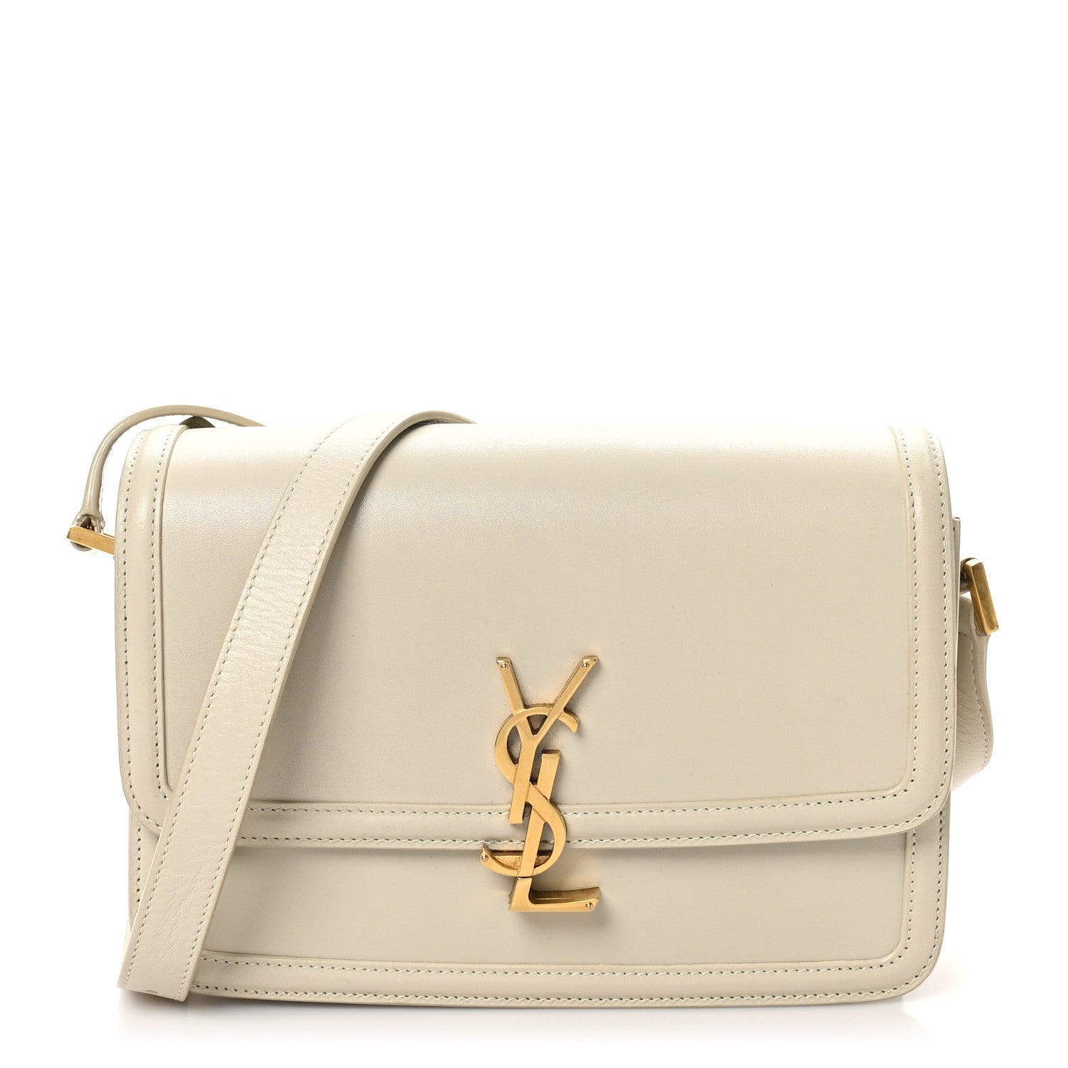 Saint Laurent Box Calfskin Monogram Medium Solferino Satchel Crema Soft 1 of 10