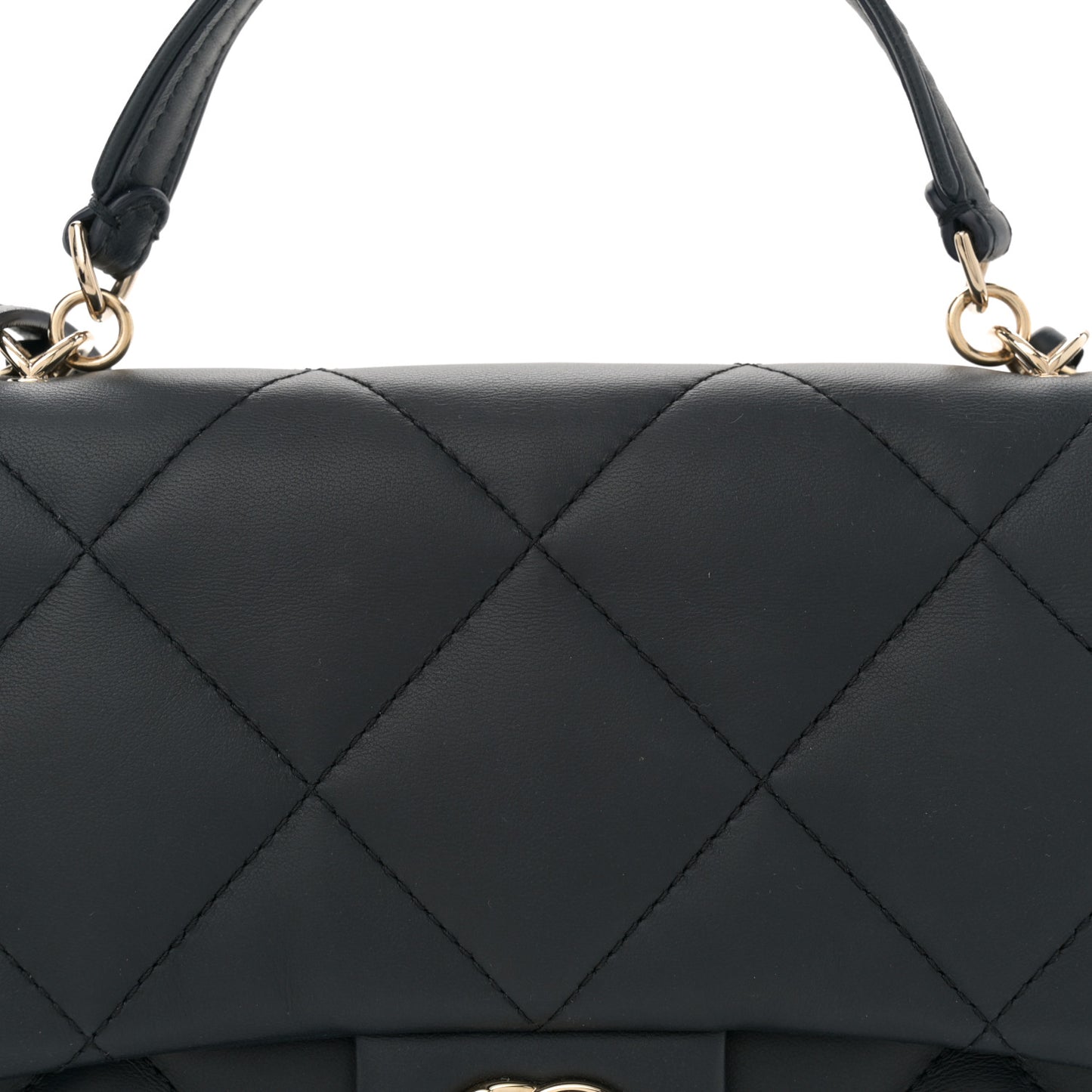 Lambskin Quilted Easy Carry Flap Navy