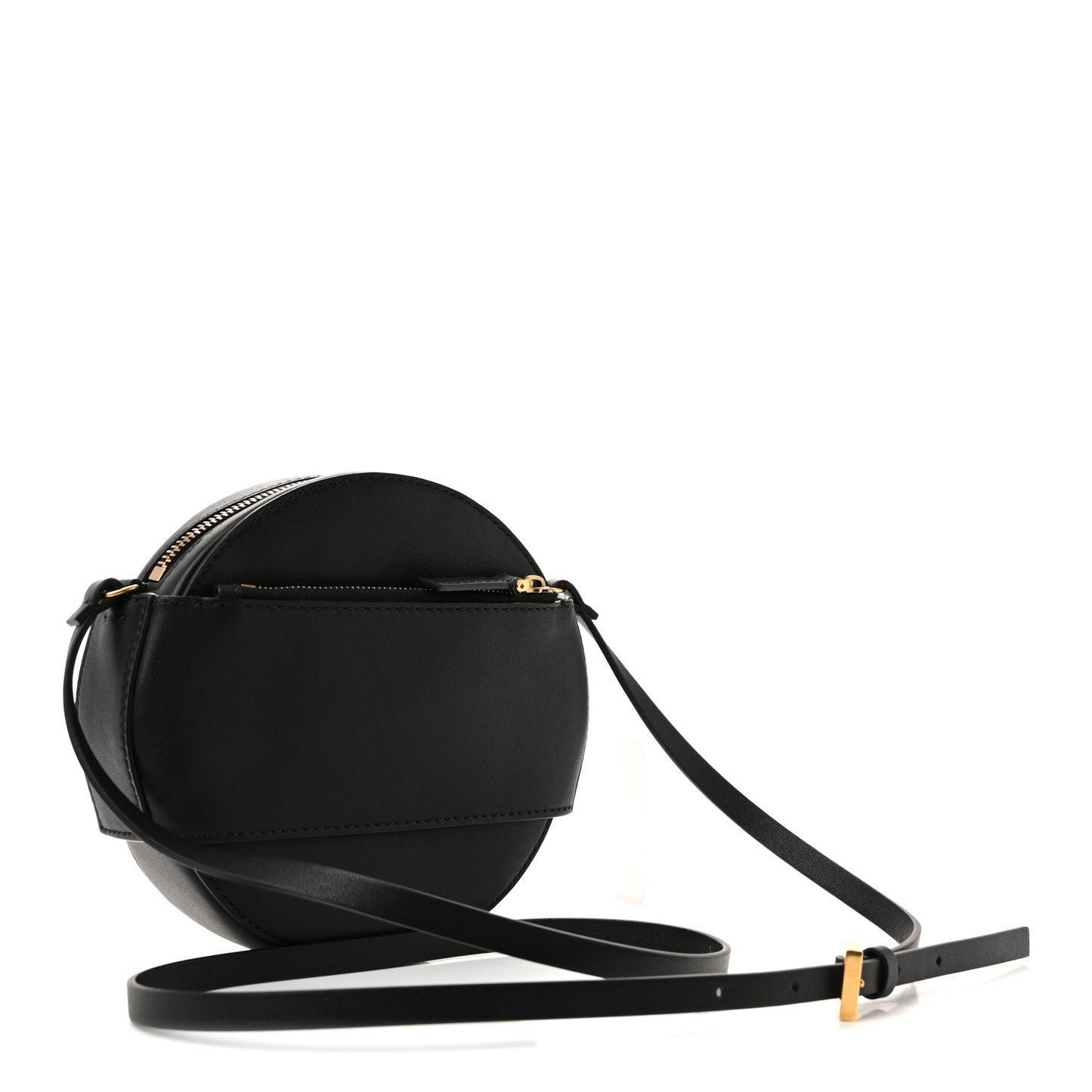Calfskin VLogo Round Crossbody Bag Black