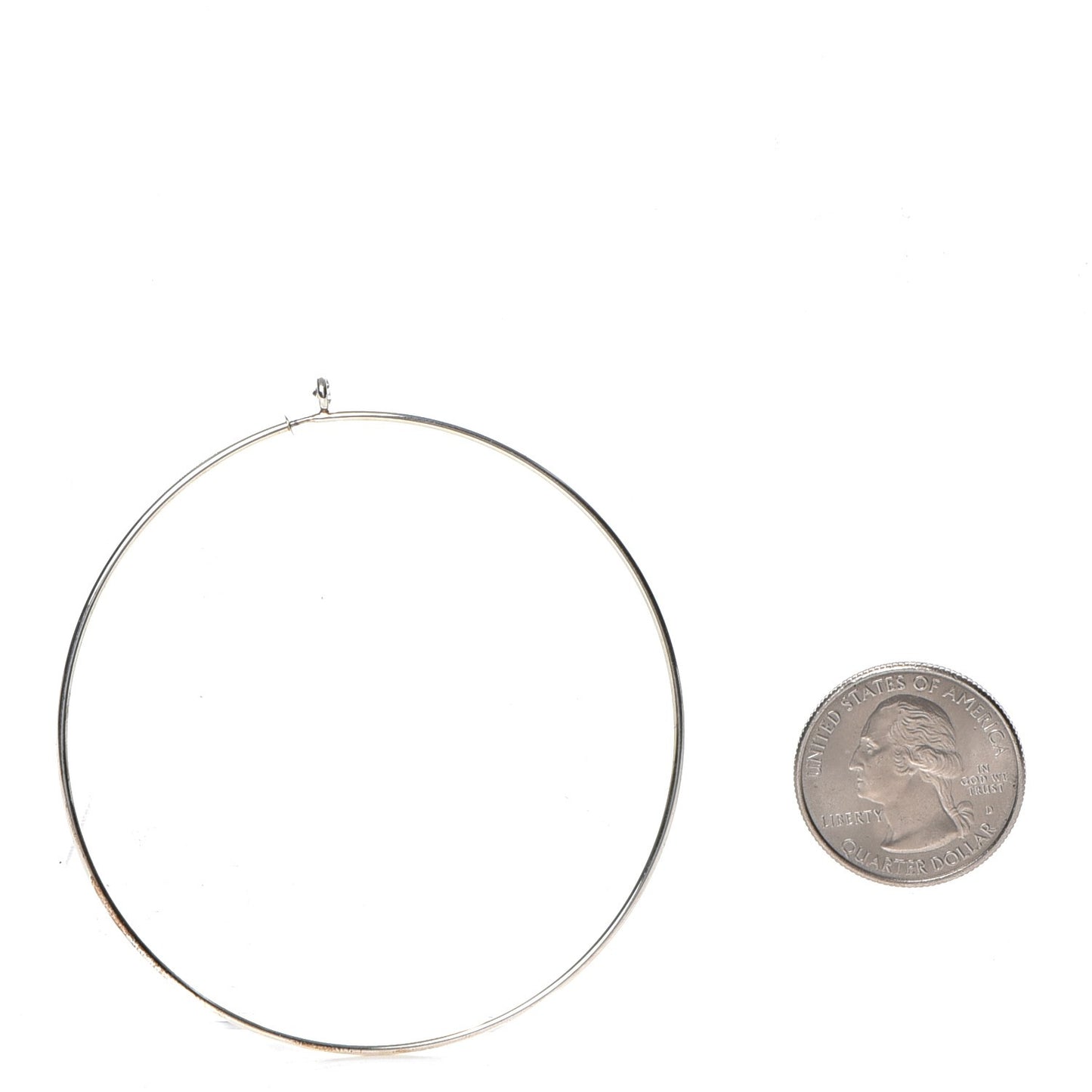 Sterling Silver Diamond XL Elsa Peretti Hoop Earrings